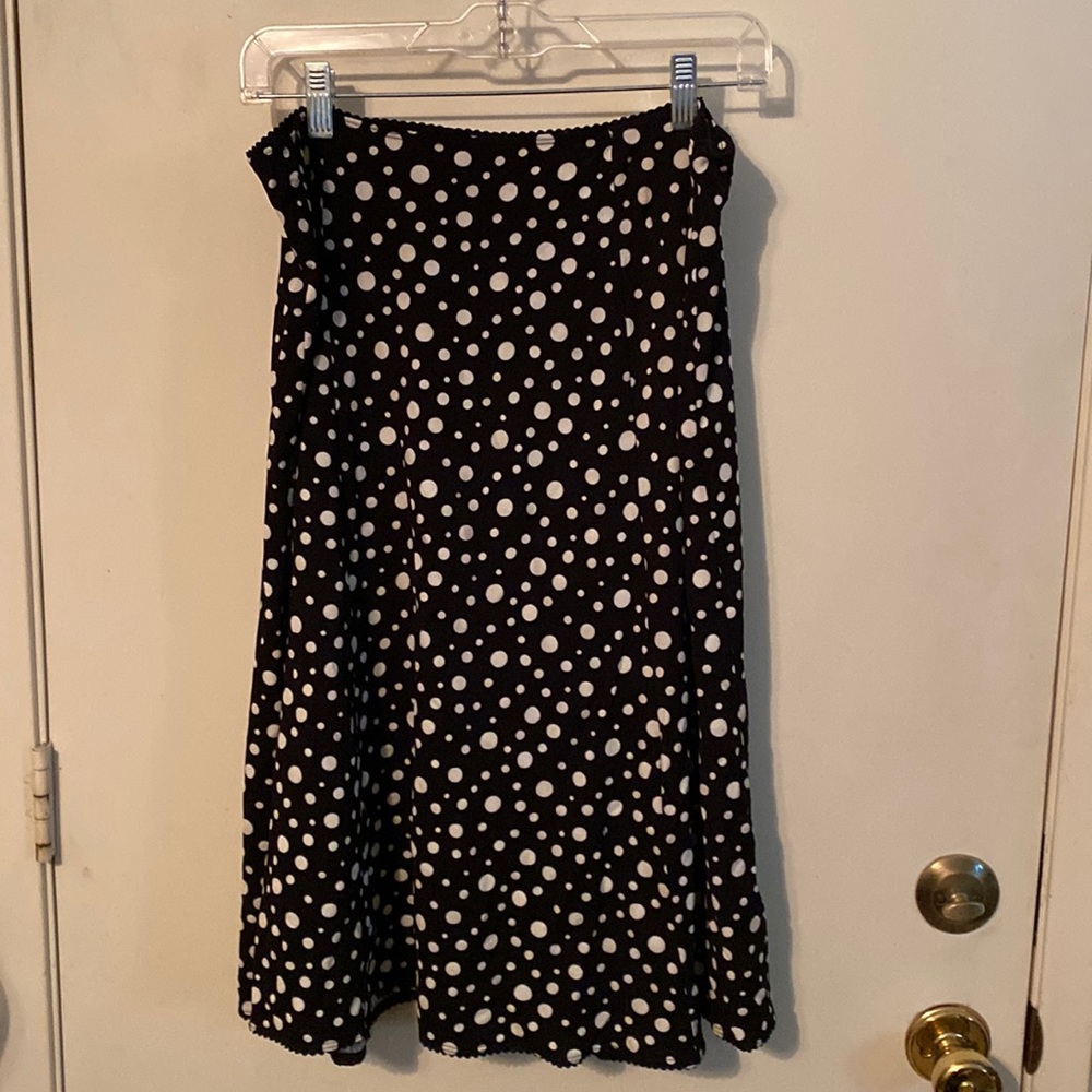 Talbots / black & white polka dot skirt - Large